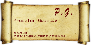 Preszler Gusztáv névjegykártya
